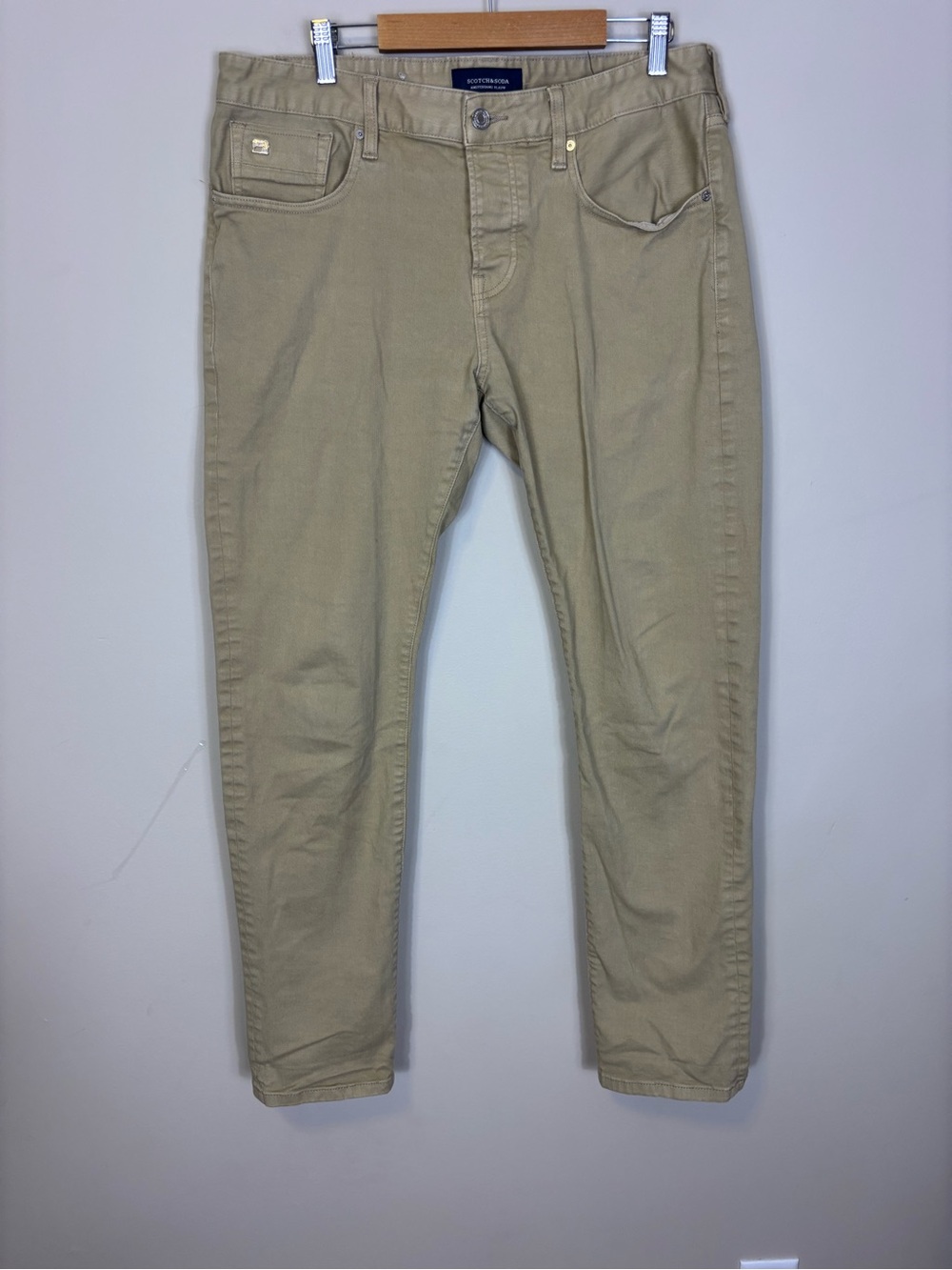 Scotch & Soda Men's Ralston Chinos in Light Tan 33 x 32” Inseam